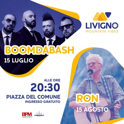 LIVIGNO MOUNTAIN VIBES: IL 15 LUGLIO I BOOMDABASH IN CONCERTO